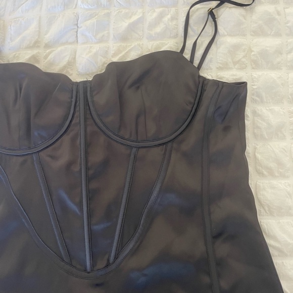 Meshki Bridget corset black satin mini dress - Picture 6 of 13
